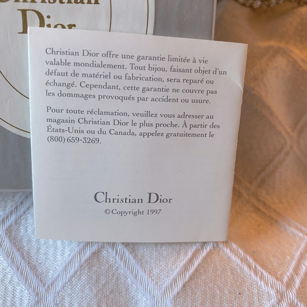CHRISTIAN DIOR Vintage 90s Emerald Gold Pendant - Picture 4 of 5